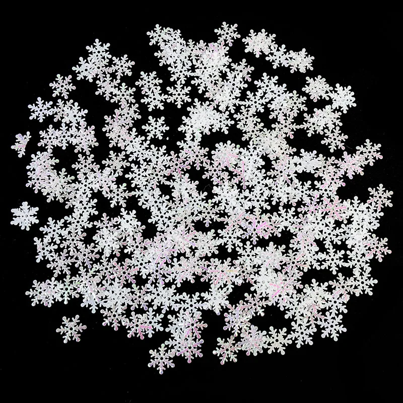 300pcs Christmas Snowflakes Confetti Xmas Tree Ornaments Christmas Decorations for Home Table Winter Party Cake Decor Supplies