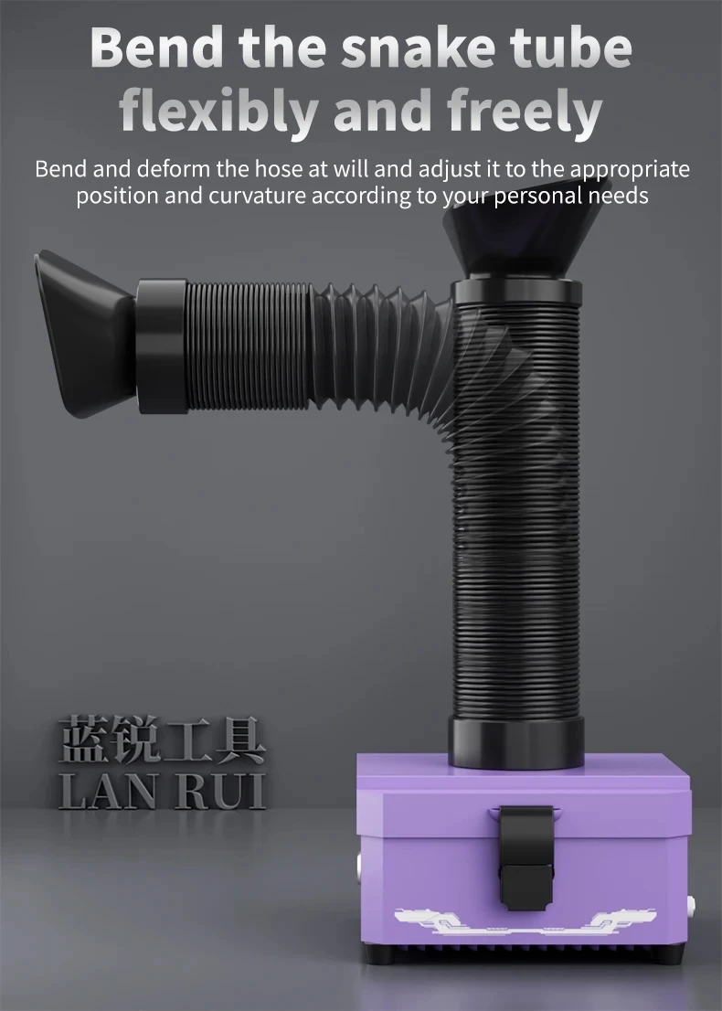 Lanrui L03 Smoke Absorber,Strong Suction 3 Stage Purification for Soldering,Laser Engraver,Fume Extractor With Adjustable Tube