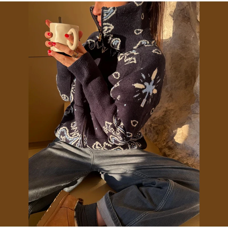 Knitted Jacquard Female Cardigan Sweater Zipper Loose Lapel Pocket Fashion Lady Sweaters 2026 Spring Street Long Sleeve Coat Top 13 Sfb2e975f983e457c8103c1c9cd23df3dl