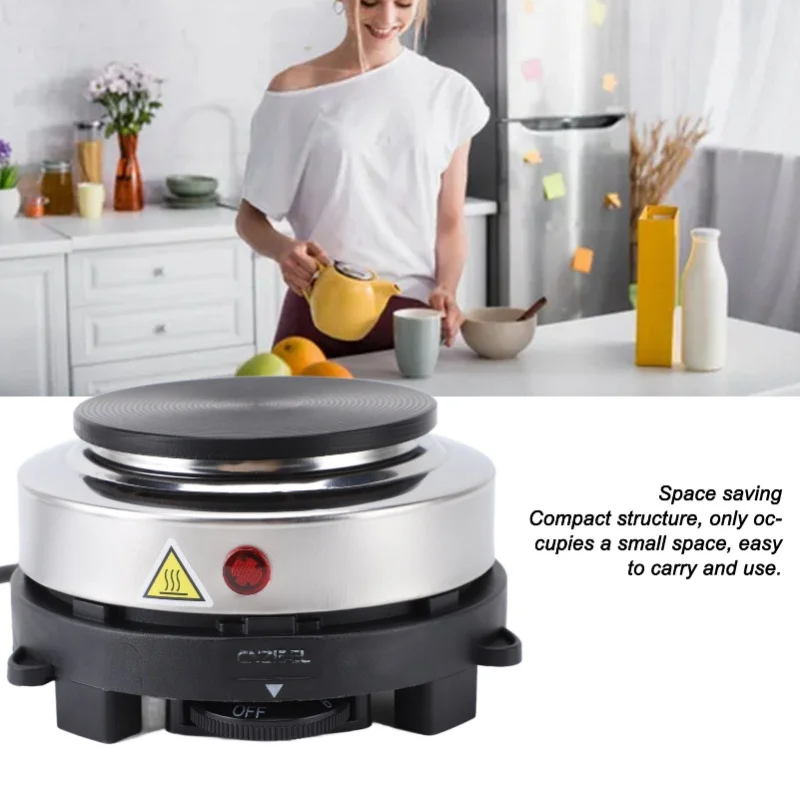 500W Electric Hot Plate Stainless Steel 6 Speed Temperature Adjustable Electric Tea Pot Burner for Moka EU Plug 220V view 2
