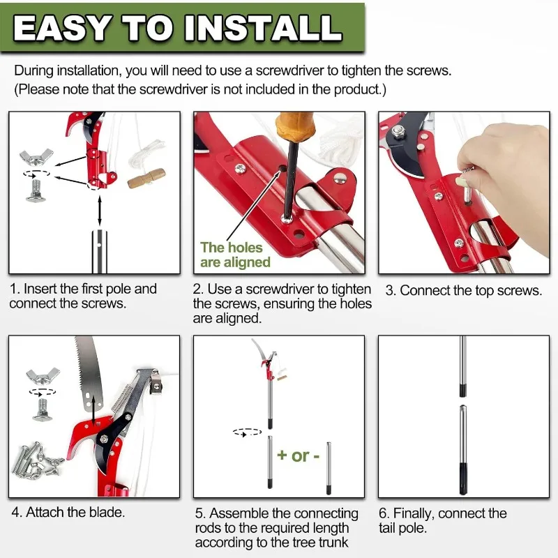 الارتفاعات العالية فرع المقصات للتمديد الربط قضيب التشذيب أداة شجرة الفاكهة مقص النباتات مقصات التقليم البستنة أداة يدوية #4