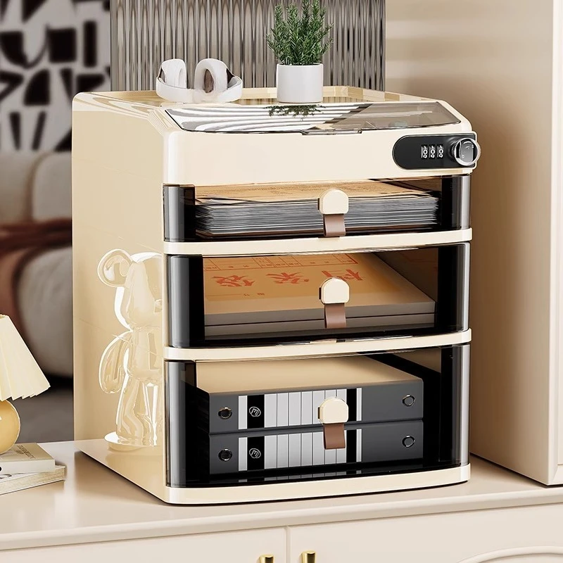 

Storage Cabinet with Lock Desktop Storage Box Drawer Type Household Valuable Document Privacy Mass Storage Safe