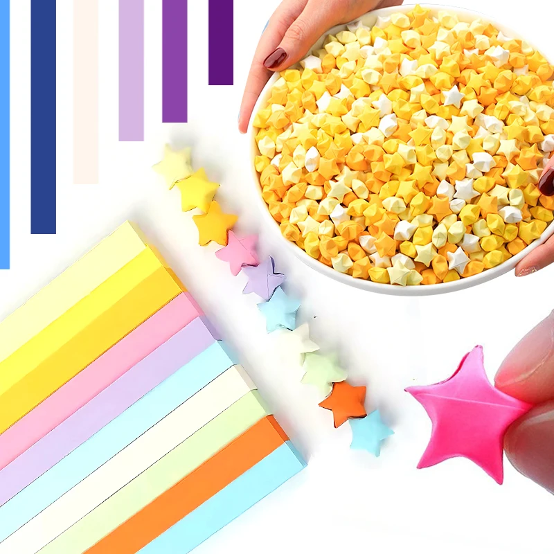 

Star Origami Paper Set 540Sheets/Pack Light Rainbow Gradient Colorful Star Paper Handmade Class Props Colored Paper Material ZYF
