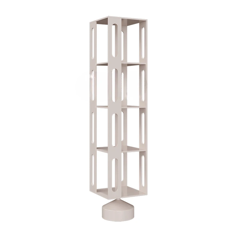 

Iron Corner Rotating Bookshelf 360 Degrees Storage Home Living Room Shelf