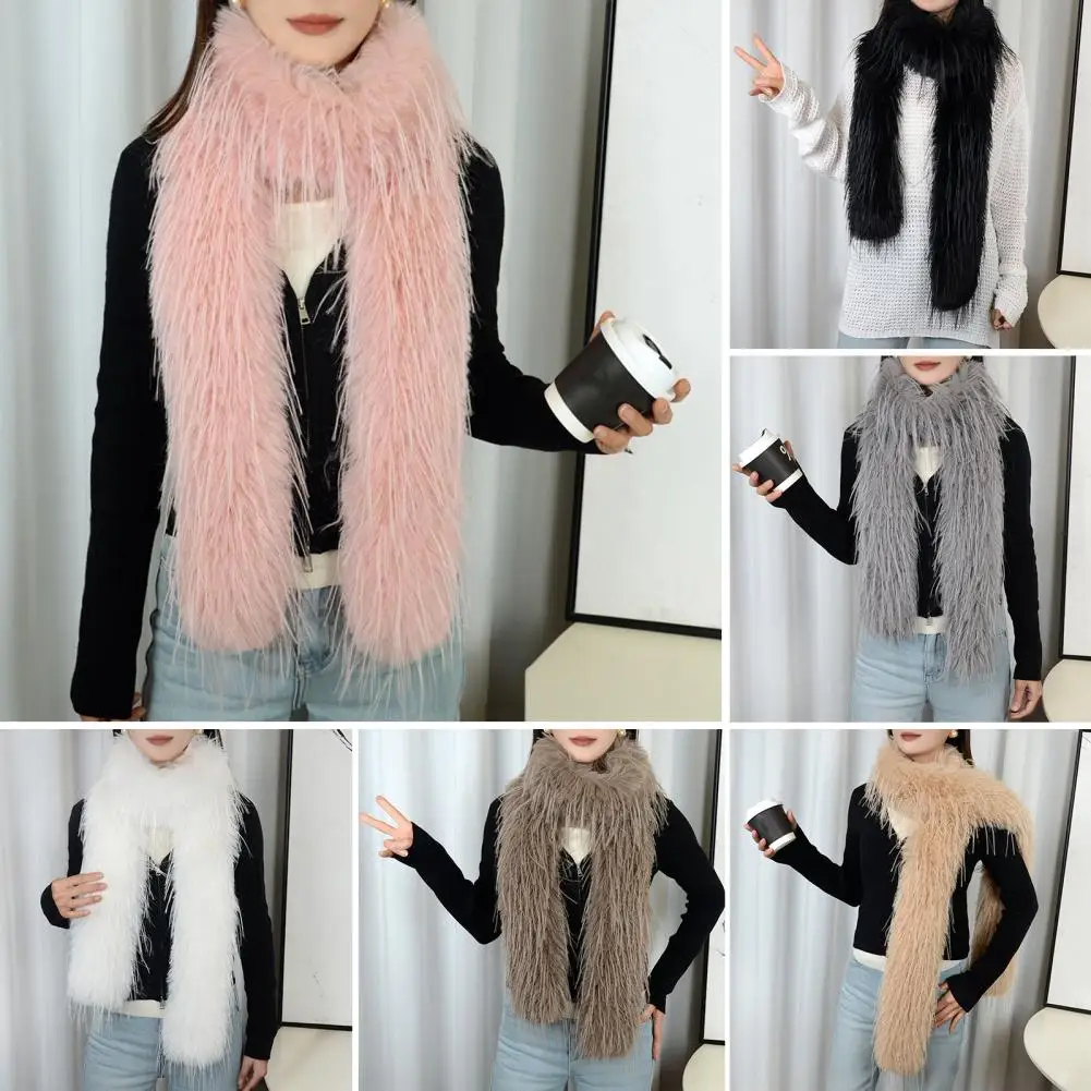

Bright Colored Women Scarf Cozy Solid Color Winter Scarf for Women Thickened Soft Touch Long Scarf Versatile Fashion for Weather