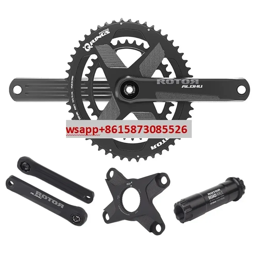 ROTOR ALDHU CARBON carbon fiber crankset axle integrated disc can be equipped with power meter