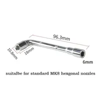 1Pc Hex L-shaped Socket Wrench 6/7mm Screw Nut Wrench Sleeve Tools For 3 MK8 Fasten Nozzle Repairing Hand Manual Tools