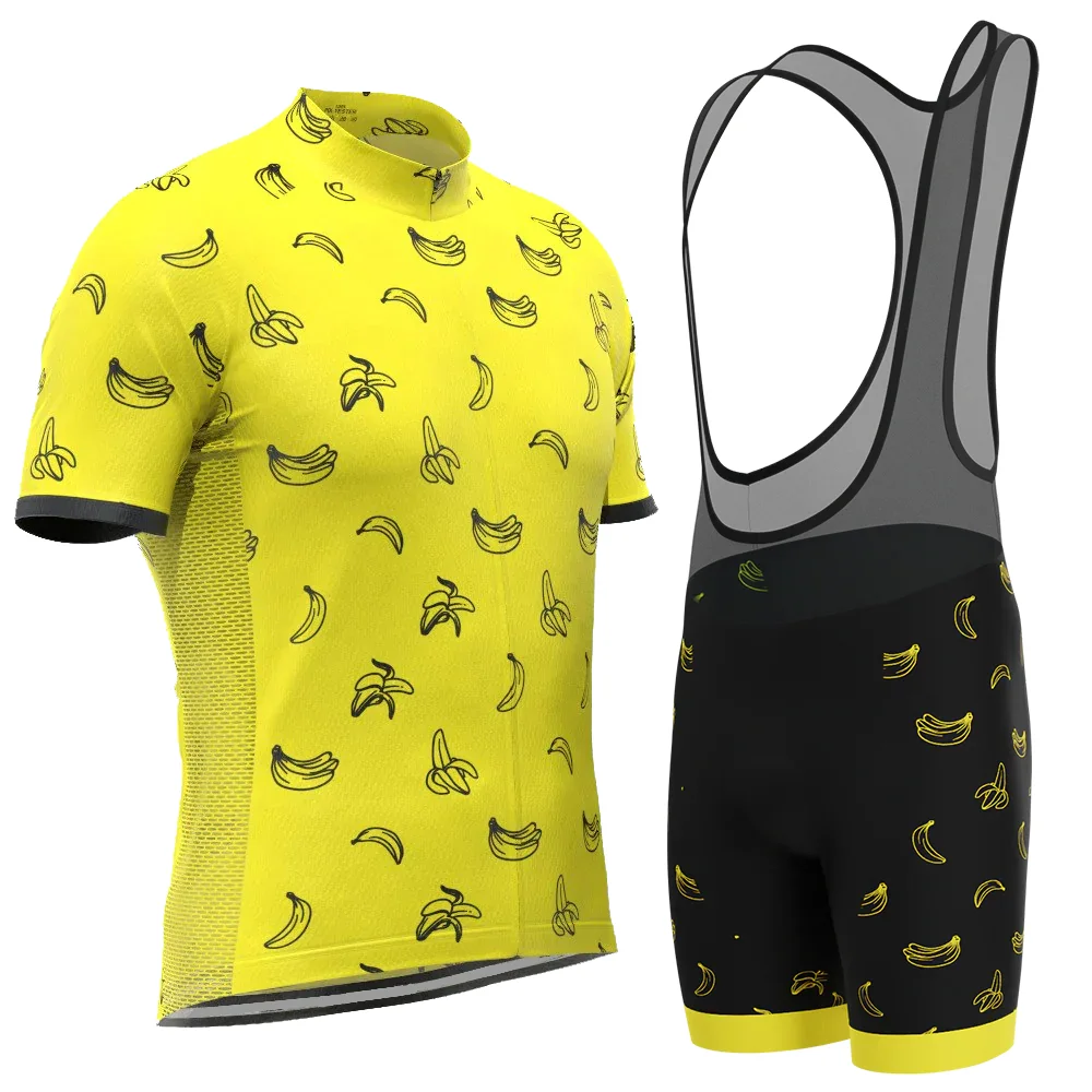 Conjunto de camisa de ciclismo masculina da equipe Bananas Bike, equipamento para bicicleta de estrada, camisa de ciclismo, shorts, secagem rápida, roupas para bicicleta, novo