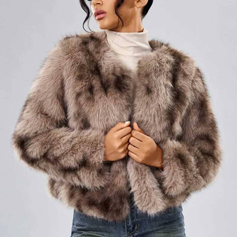 2025年 レディース 冬用 フェイクファー ジャケット カジュアル ストリートウェア アウター 暖かい プラッシュファー ジャケット トレンド ふわふわ 厚手 フォックスファー コート