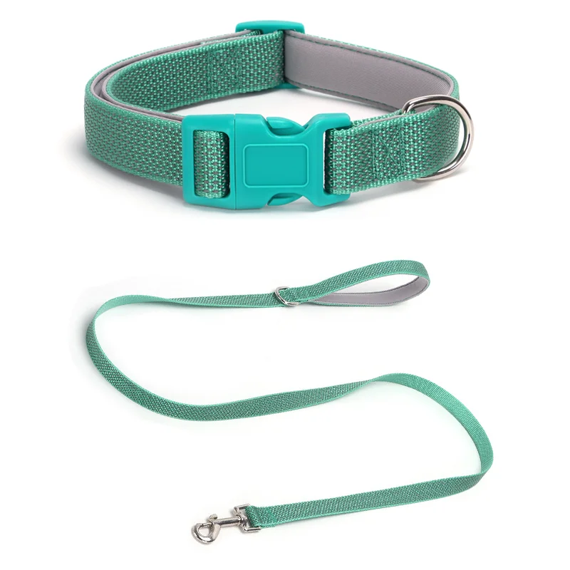 

Светоотражающий ошейник и поводок для собак с защитой от побега — дышащий регулируемый нейлоновый ошейник для шеи домашних животных для маленьких, средних и больших собак