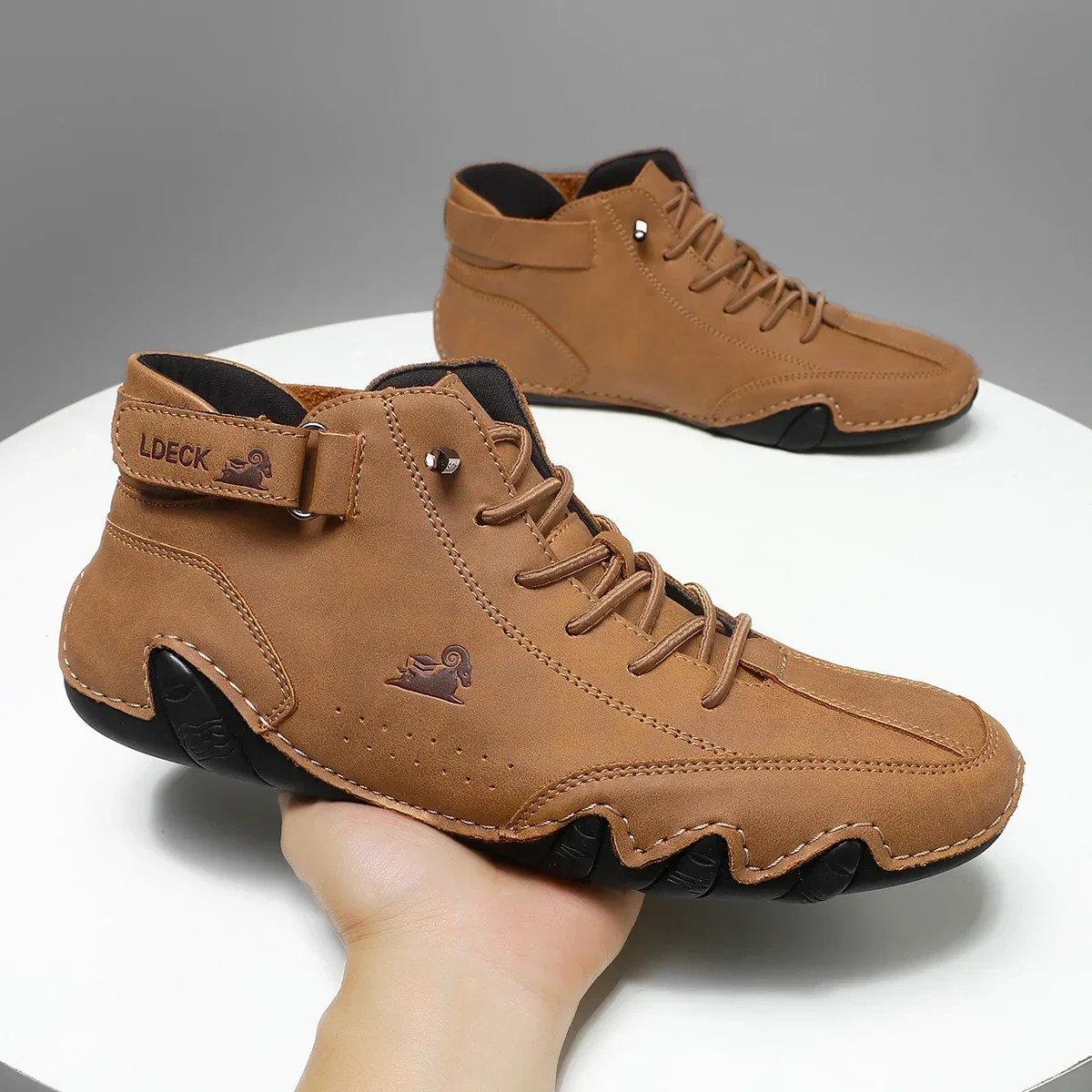 Men Casual Boots Leather Men Shoes Luxury Brand High Quality Ankle Boots Waterproof Winter Sports Shoes for Men Motorcycle Boots