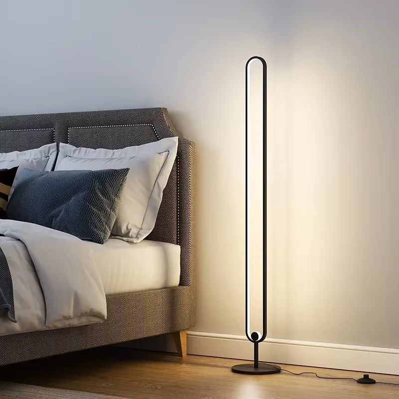 Nordic Geometry Floor Lamp Modern Minimalist Black Stand Lights For Bedroom Bedside Living Room Mood Light Study Standing Lamp