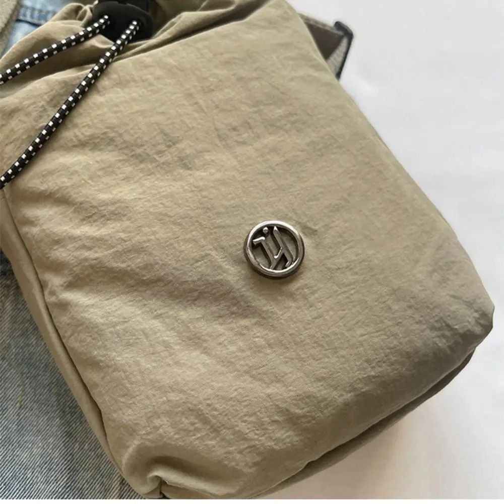 

Нейлоновая сумка через плечо из нейлоновой веревки, однотонная, повседневная, для мобильного телефона, в корейском стиле, кошелек для монет, сумка-мешок на шнурке, спортивная сумка через плечо