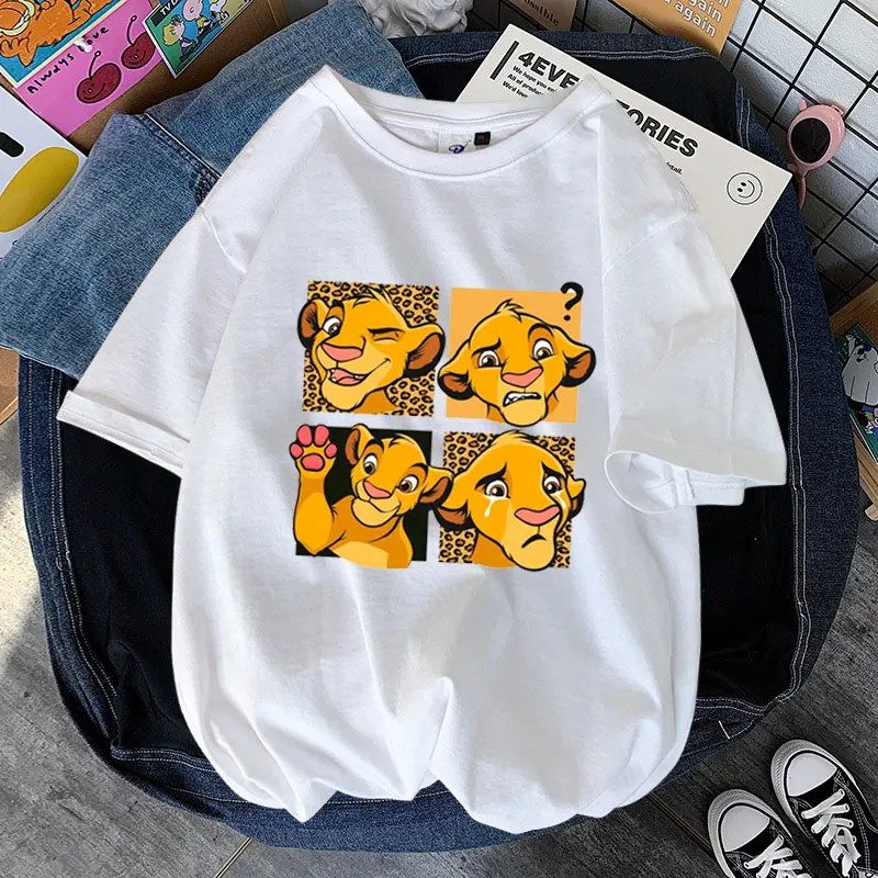 The Lion King Cartoon Anime Men T-shirt Summer Short Sleeve Casual Women T Shirts 2024 New Fashion Couple Tee Tops Clothes