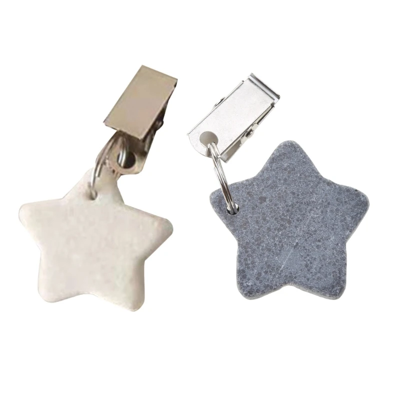 

4pcs Tablecloth Weights Hangers Star Stone Table Cloth Weights with Clip