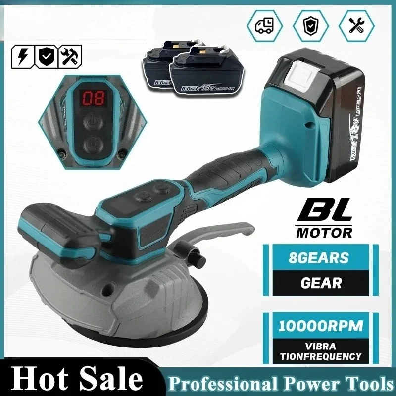 Digital Display for Efficient Floor Wall Tile LayingTool Makita Electric Tile Leveler 10000rpm Vibration Frequency 8Gears7500mAh