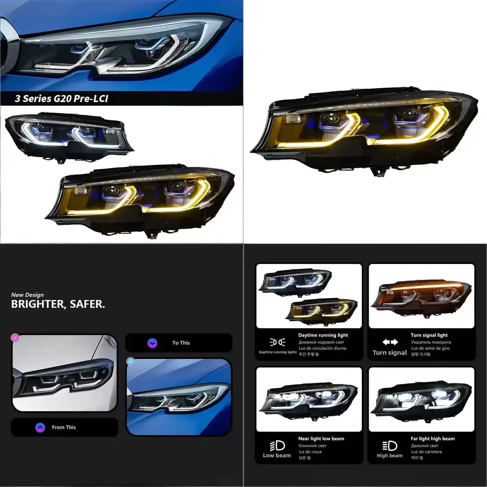 

2019-2022 for G20/G28 Dual-Color 12V 55W Front Lighting Four Low Beams Eight High Beams Benchmarking High-End