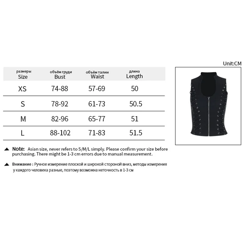Goth Dark Punk Sleeveless Corn Bandage Tanks Top Women Chic Streetwear Slim Zip Vest Mall Gothic Techwear Summer Fashion T-Shirt