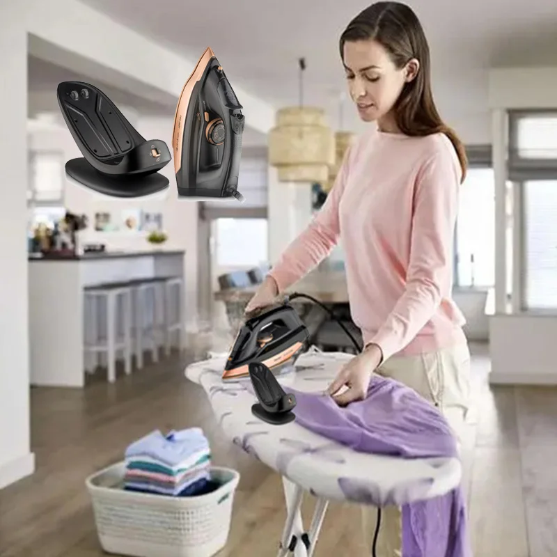 Household 2200W Electric Steam Iron Adjustable 3Gears Temperature Handheld Pressure Ironing Machine With a Holder