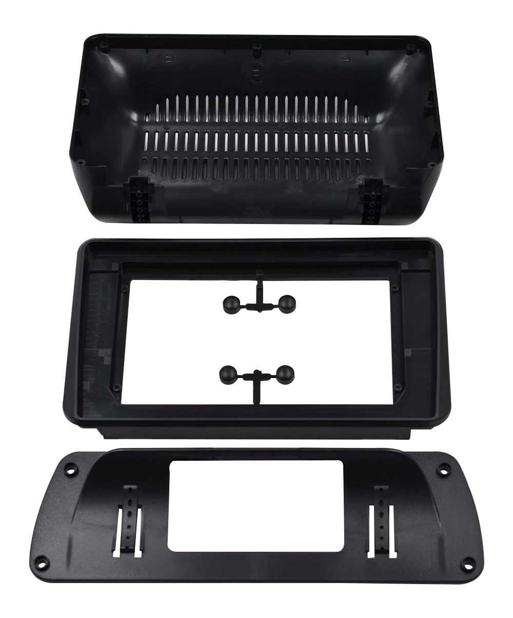 Immagine 4: Cornice universale 2 DIN da 9 o 10 pollici per autoradio, per auto d'epoca, camion, camper, pannello stereo, kit di montaggio su cruscotto