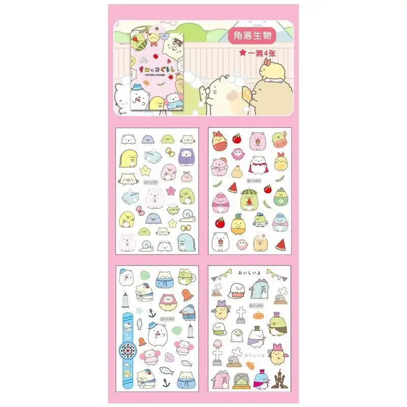 

4 шт./компл., поддельные татуировки с изображением животных, наклейки, художественные временные татуировки на теле, водонепроницаемые временные татуировки, подарок