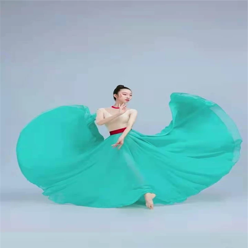 Belly Dance Costume Classical Dance Performance Women Elegant Chiffon Practice Skirt 720 Degree Large Swing Skirt Modern Ballet