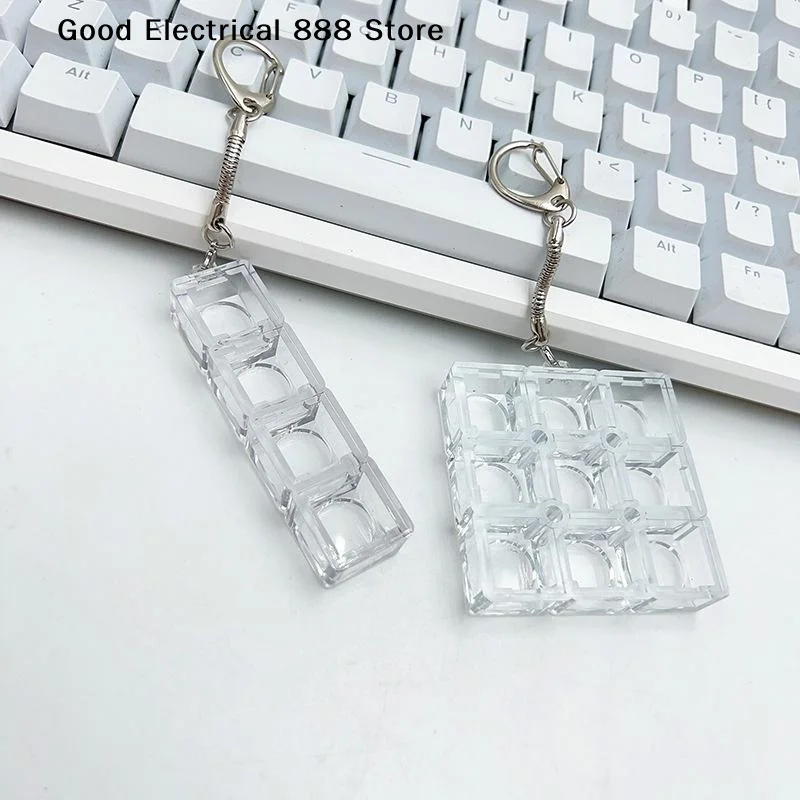 4/9keys DIY Keychain Keyboards Switch Tester Mechanical Keyboards Switch Testing For Different Keycap Button Fidget Toy Key Ring