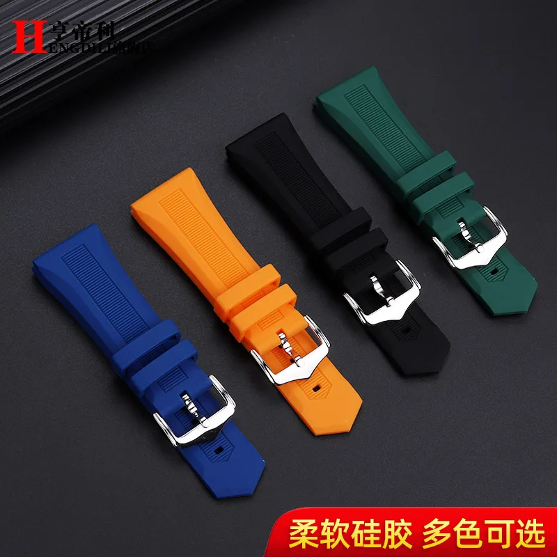 For seven on Friday silicone Watchband P2 M1 M2 Q2 Metal Butterfly buckle soft Sports rubber strap 26mm 28mm Large size men band