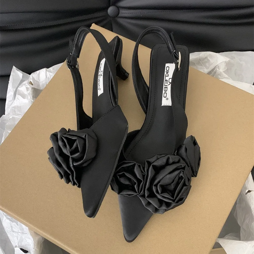 Women's Pumps Elegant Womens Shoes Pointed Toe Fashion Party Shoes Summer Comfortable Women Sandals Luxury Sandalias De Mujer