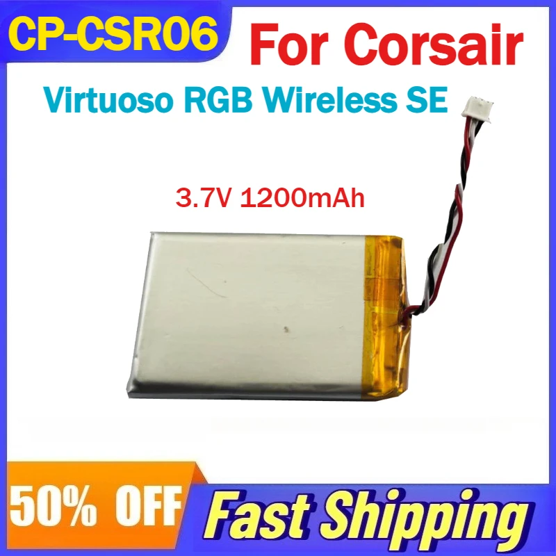 

CP-CSR06 3.7V 1200mAh Li-Polymer Battery For Corsair Virtuoso RGB Wireless SE Headphone Batteries Accessories