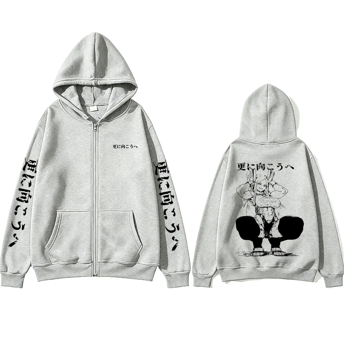 Anime My Hero Academia Rumi Usagiyama Mirko Graphic Zipper Hoodie Men Women Manga Harajuku Zip Up Jacket Men's Casual Hoodies view 5