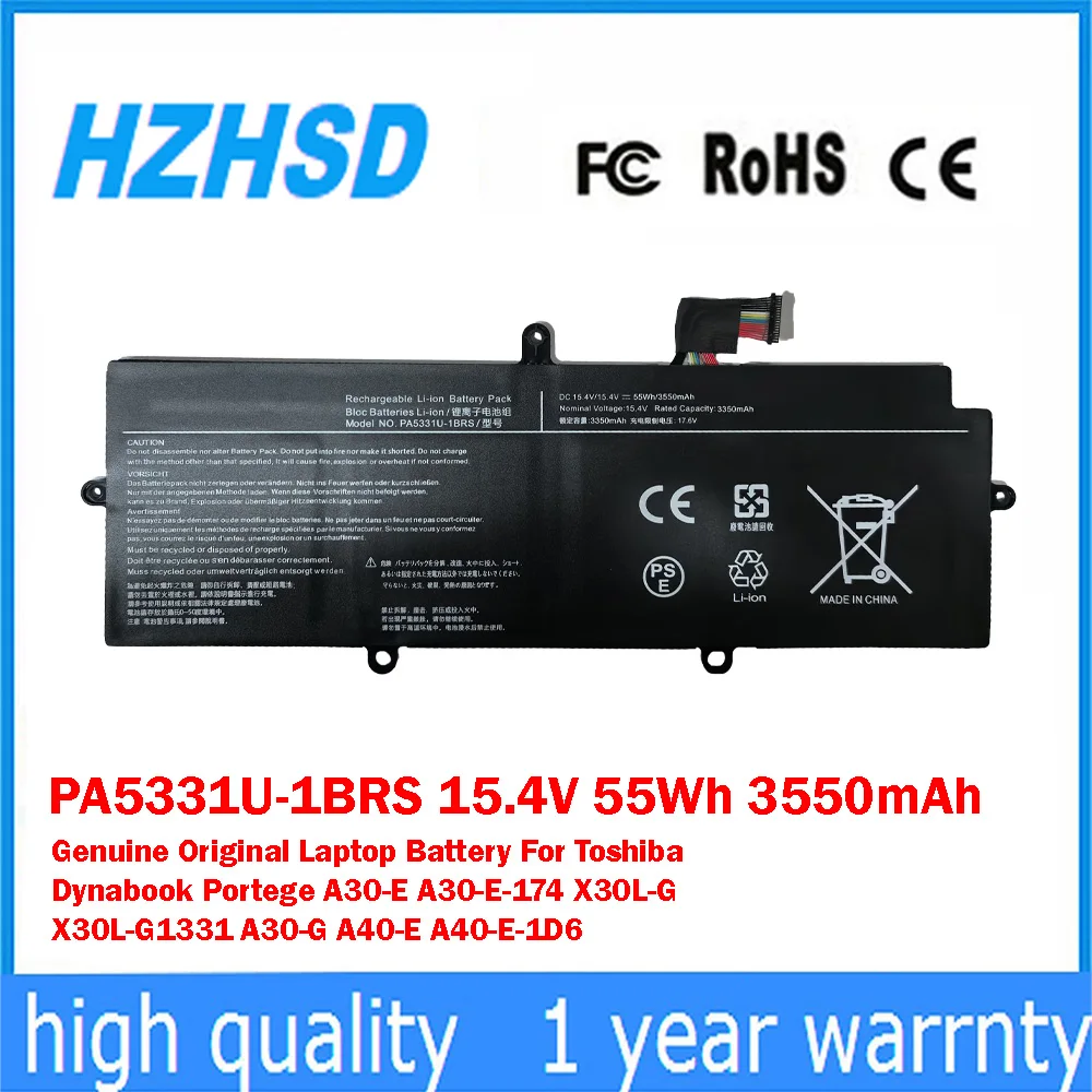 

Оригинальная аккумуляторная батарея PA5331U-1BRS 15.4V 55Wh 3550mAh для ноутбуков Toshiba Dynabook Portege A30-E, A30-E-174, X30L-G, X30L-G1331