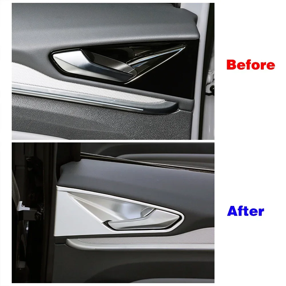 For Volkswagen VW ID.4 ID4 2021 2022 2023 Car Interior Part Refit Inner Door Handle Bowl Panel Cover Trim Sticker Anti Scratch