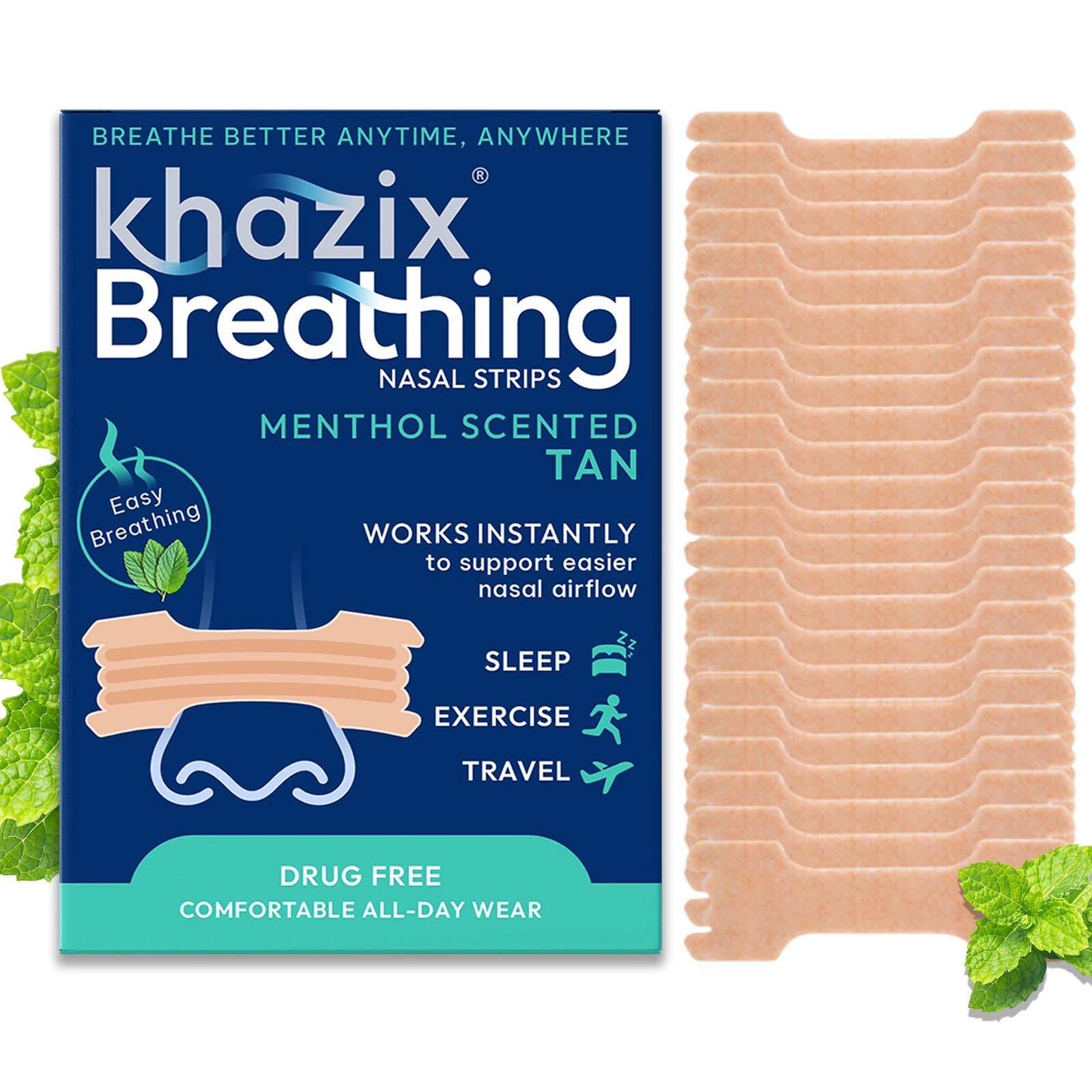 Self-adhesive elastic breathable nose patch - anti-snoring, comfortable and durable design, suitable for use at night or during
