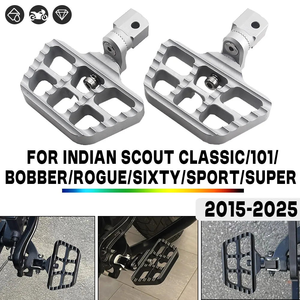 

For INDIAN Scout Bobber Twenty Sixty Rogue Motorcycle 360 Rotatable Extend Lowering Front Footpegs Pedal Driver Wide Foot Rests