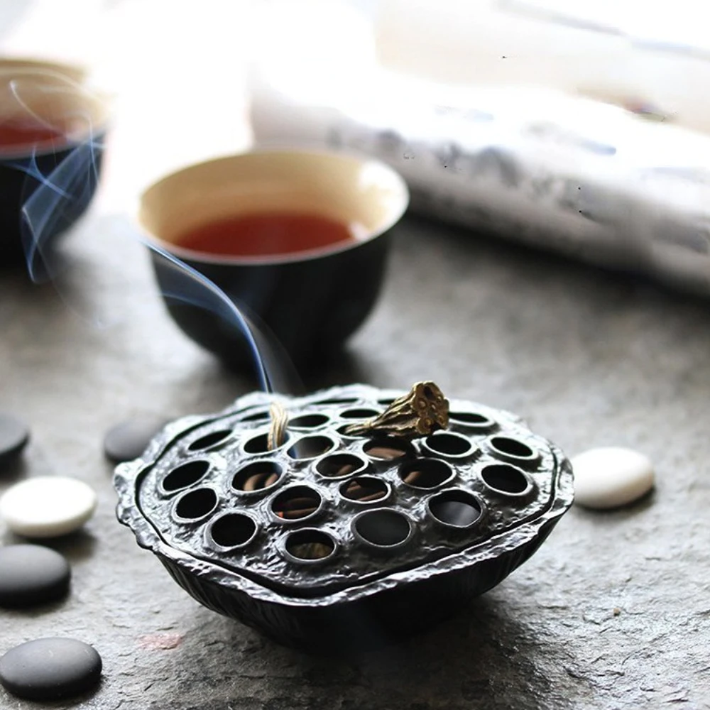 

Incense Coil Incense Burner Incense Ceremony Incense Stick and Base Indoor Lotus Seedpod Incense Burner Sandalwood and Incense