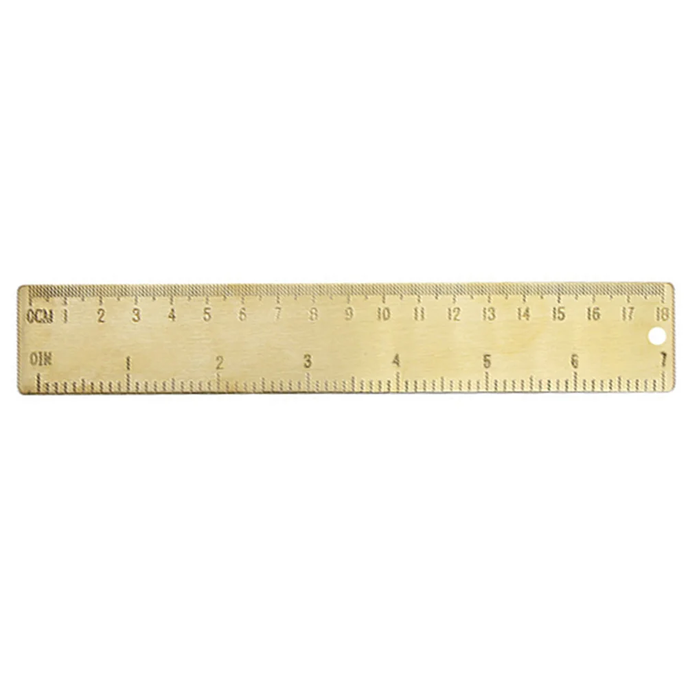 Misurazione diritta in ottone, metallo, ottone, per la redazione, disegno, disegno, righello, forniture, segnalibro, righello dorato