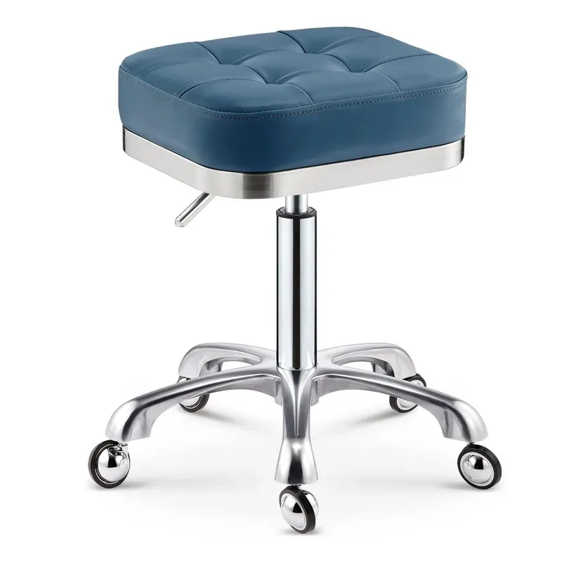 Hot Sale Barber Shop Furniture Office Desk Stool Hair Chair with Mute Wheel Rotating Lifting Round Stool Dental Chair
