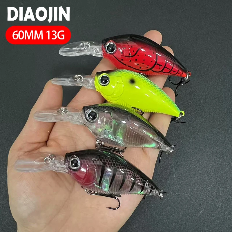 

60mm 13g Crank bait Fishing Lure Minnow Wobbler Isca Artificial Lure Crankbait Leurre de Bass Pike Trolling Pesca Tackle