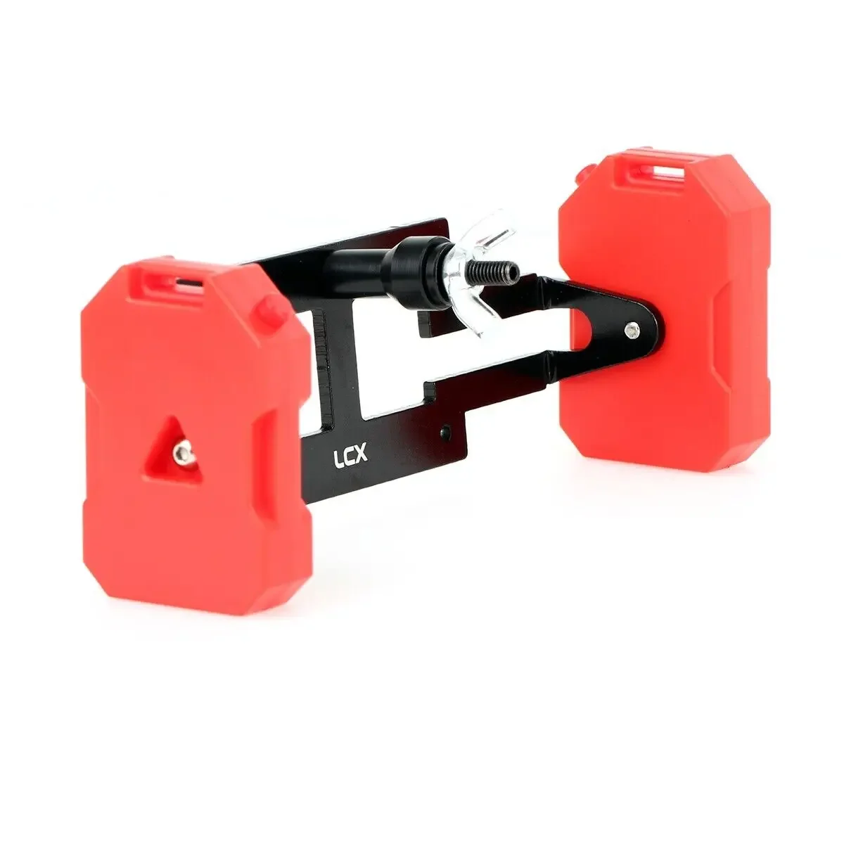 LCX Racing 1/10 RC Crawler Auto Reservewiel Rack Carrier met Schaal Brandstoftank voor TRX4 TRX6 SCX10 II III Gen8 Upgrades Accessoires