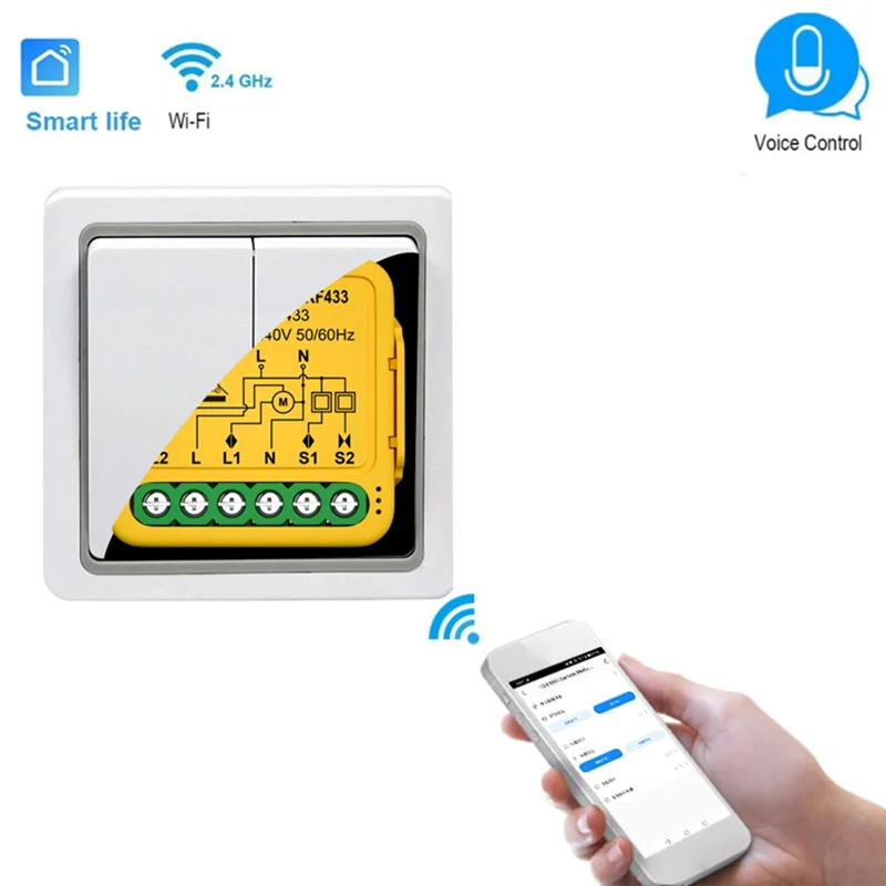 Módulo de interruptor de cortina Ultra Tuya Smart Wifi RF433, Control para persiana enrollable eléctrica, Motor que funciona con Alexa