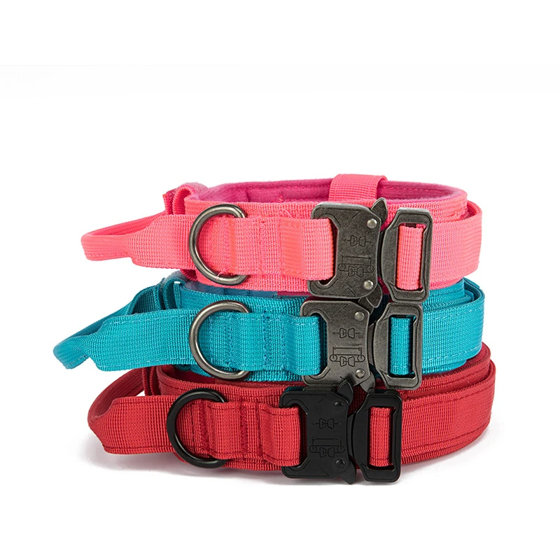 Durable Tactical Dog Collar Nylon Military Dog Collar Leads For Medium Large Dogs German Shepherd Training Hunting