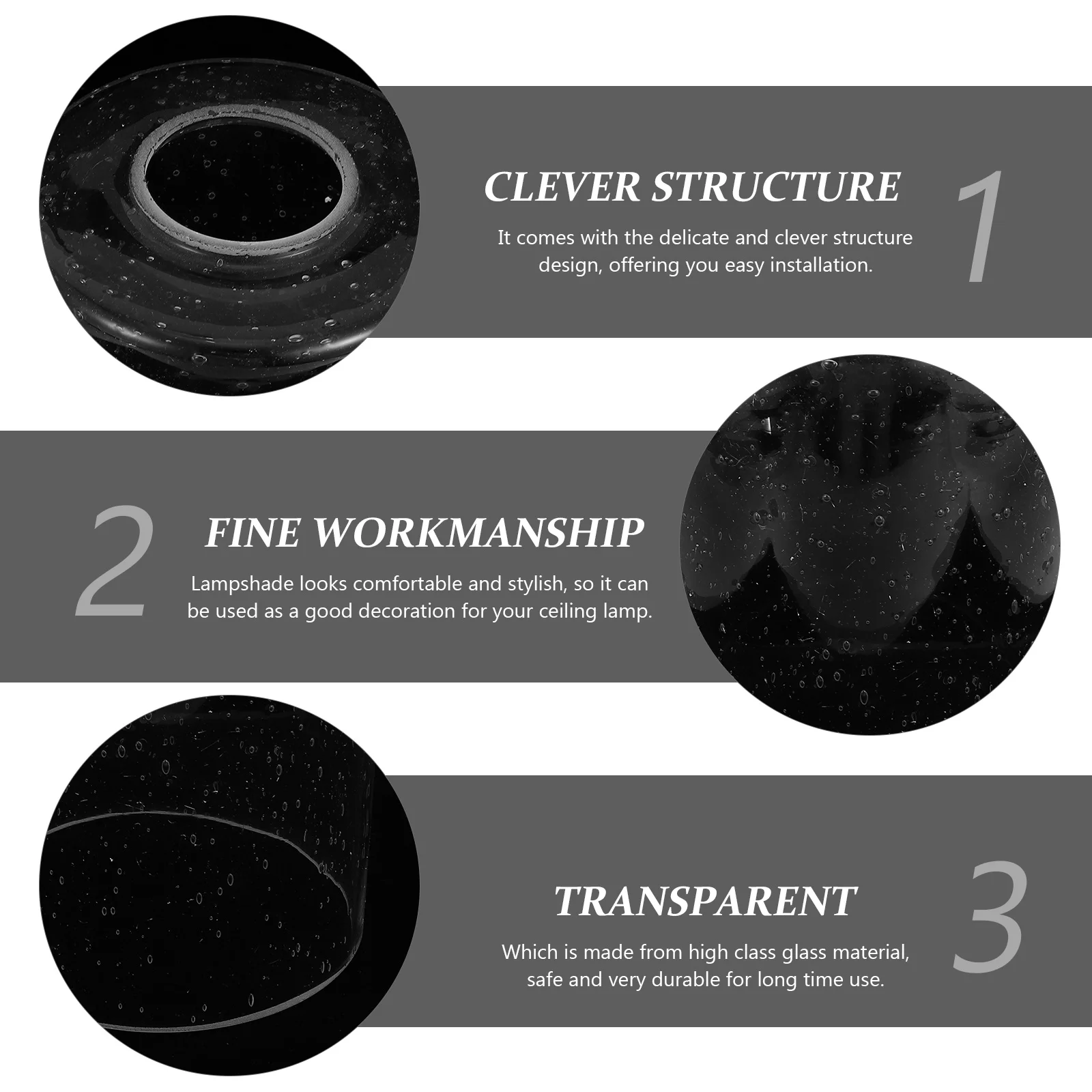 

2Pcs Glass Lamp Shade Durable Ceiling Light Covers Replacement Simple Home Lampshade Warm Lighting Glass Lamp Shade