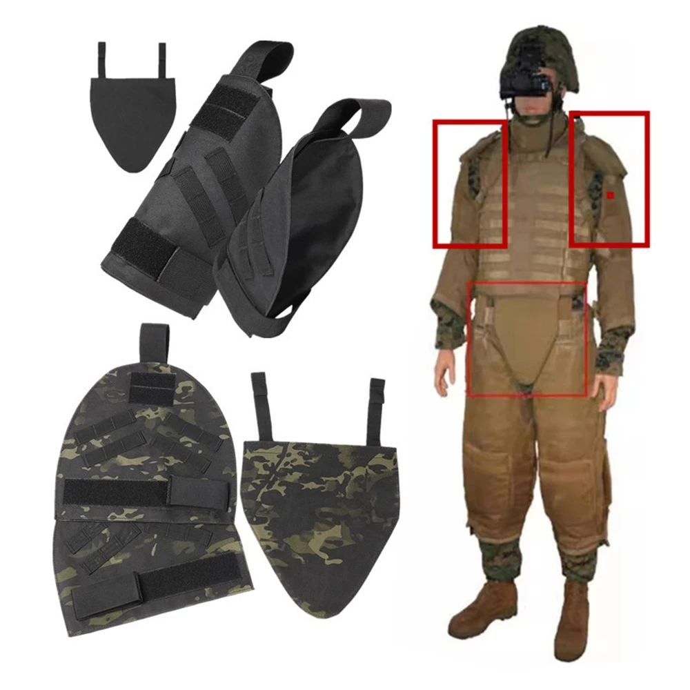 3Pcs/set Tactical Protective Cover Molle Shoulder Pads Crotch Guards Deltoid Protector Pad for Paintball CS Accessories