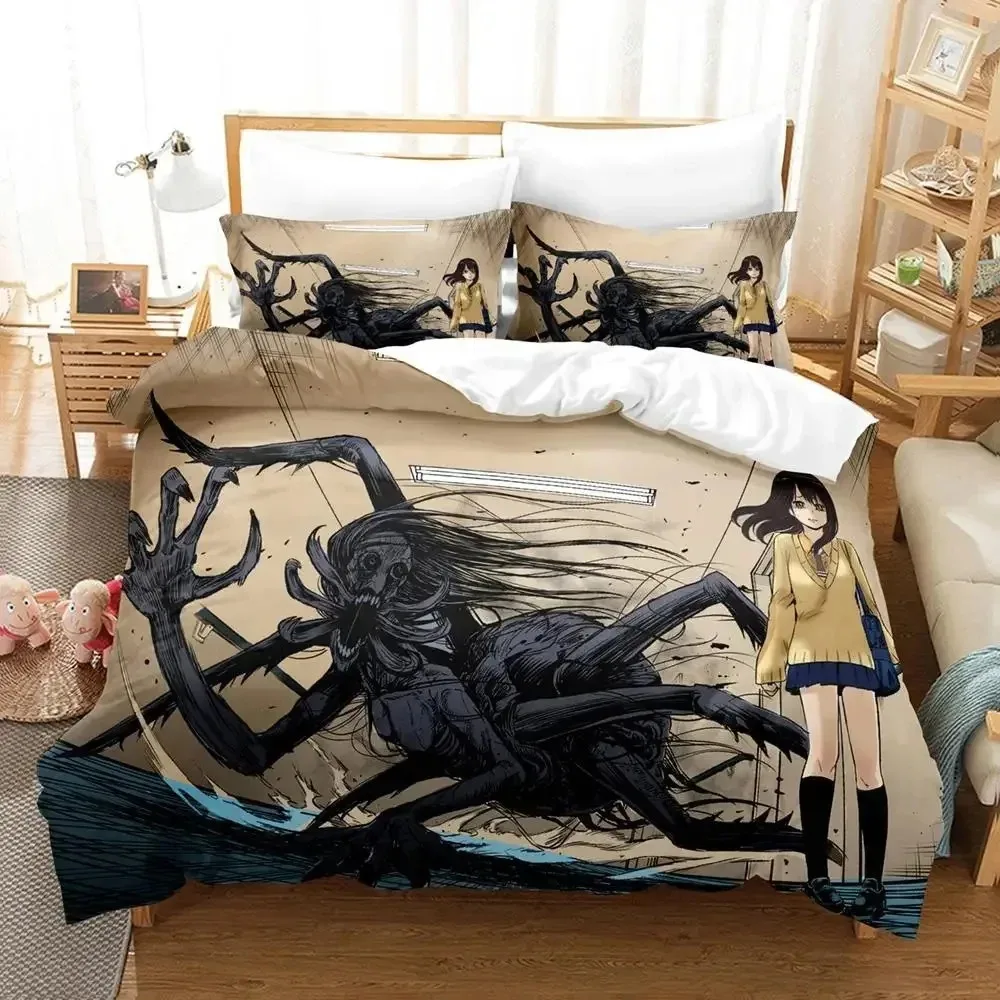 

Anime Mieruko-chan The Girl Who Can See Them 3D NEW Duvet Cover Pillowcase Bedding Set Adult Girl Bedroom Single Double Large