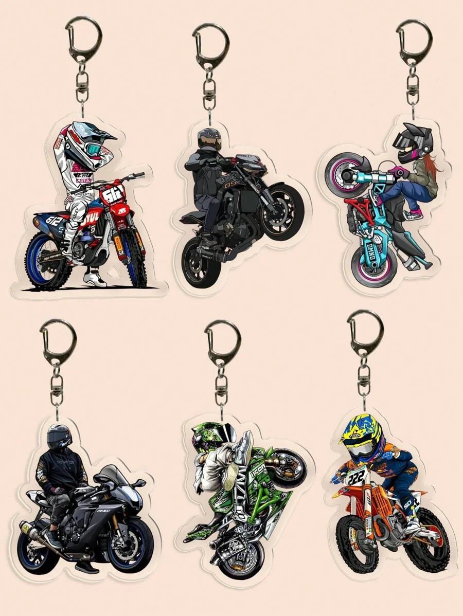 1 Keychain for Motorcycle Enthusiasts, Featuring a Realistic and Cool Design, Suitable for Motorcycle Clubs, Extreme Sports, Cars, Mobile Phones, and Key Decorations; a Gift for Friends, Boyfriends, Campus Car Accessories, Cute Gothic Y2K Style, Can Be Used as a Gift for Parents, Graduation Gift, Teacher Gift