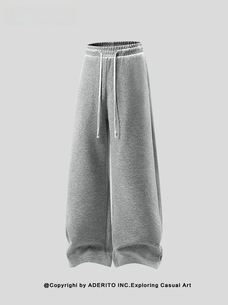 

Мягкие мужские повседневные брюки прямого кроя, широкие драпированные спортивные штаны из хлопка, удобные, черные.