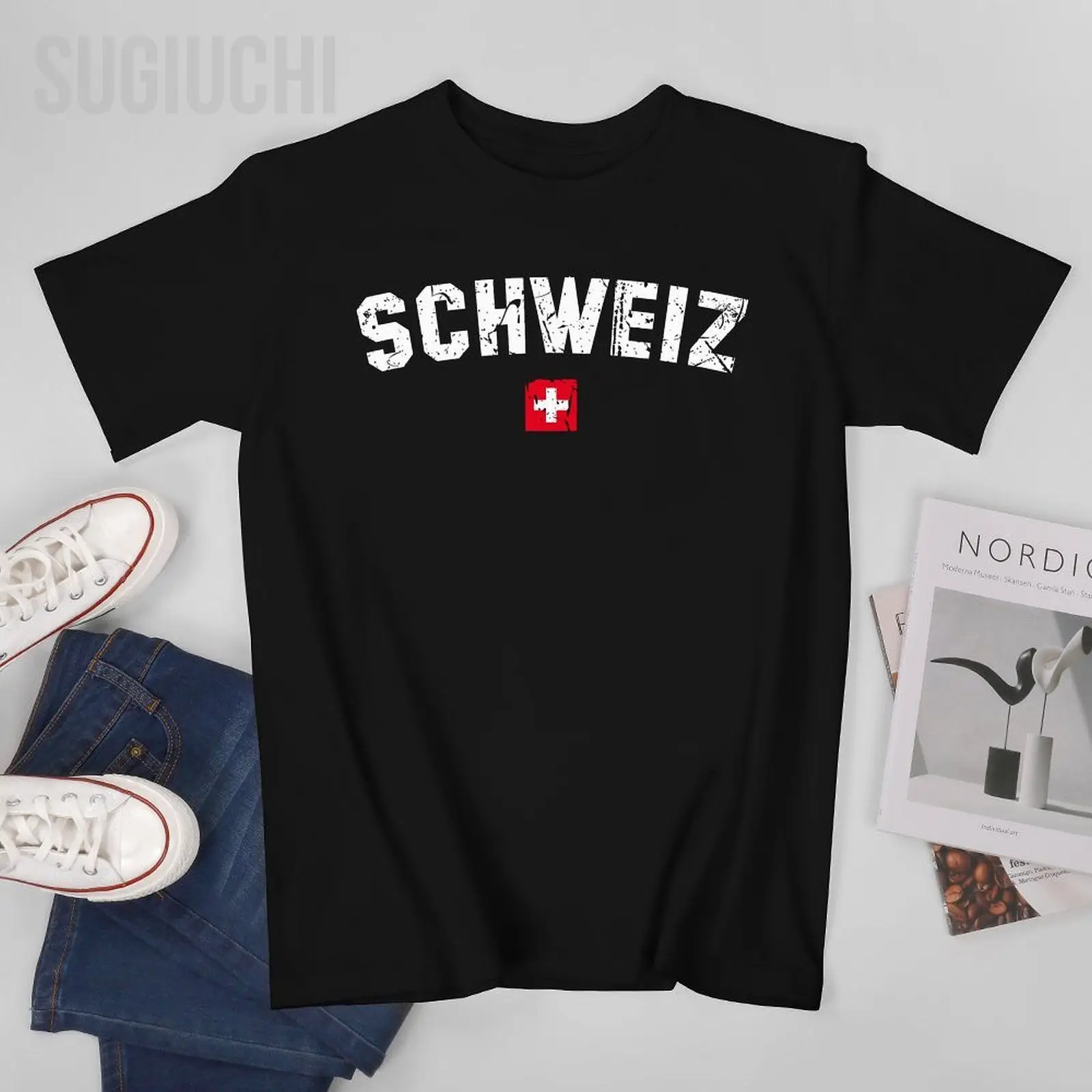 Unisex Men SWITZERLAND Flag Schweiz Tshirt Tees O-neck T Shirts Women Boys 100% Cotton T-Shirt