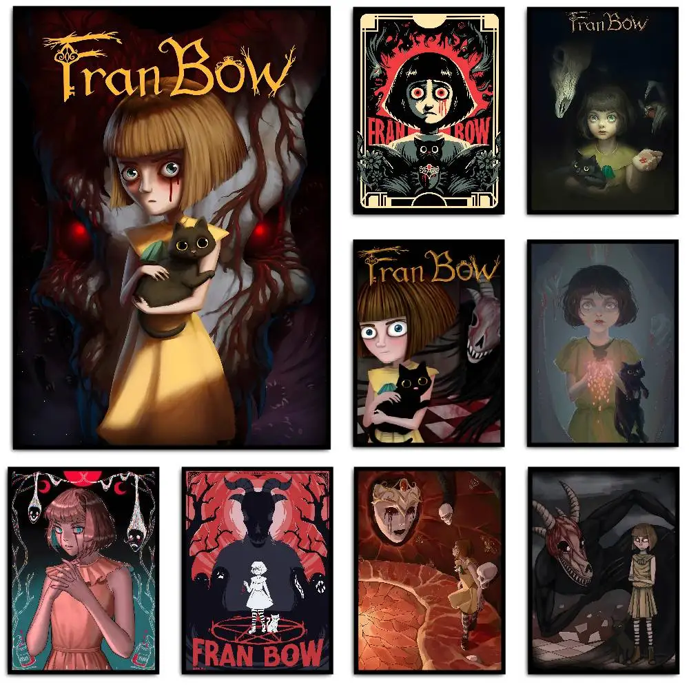 Fran Bow-Póster artístico autoadhesivo, arte HD, pared adhesiva, impermeable, hogar, sala de estar, dormitorio, bar, decoración estética