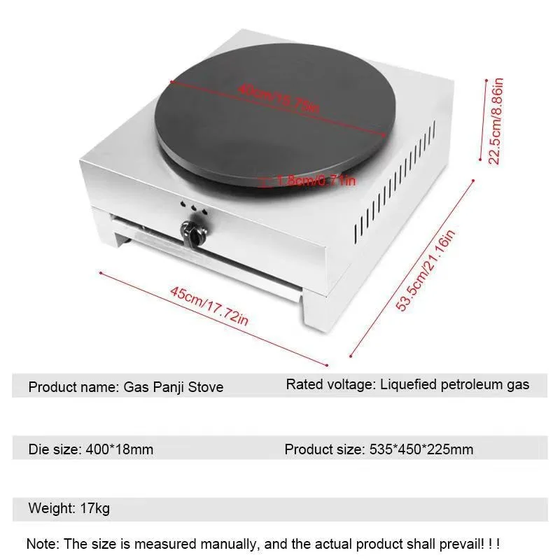 Gas Crepe Machine Commercial Pancake Maker Stainless Steel Multigrain Pancake Crepes Dessert Street Food Business Equipment